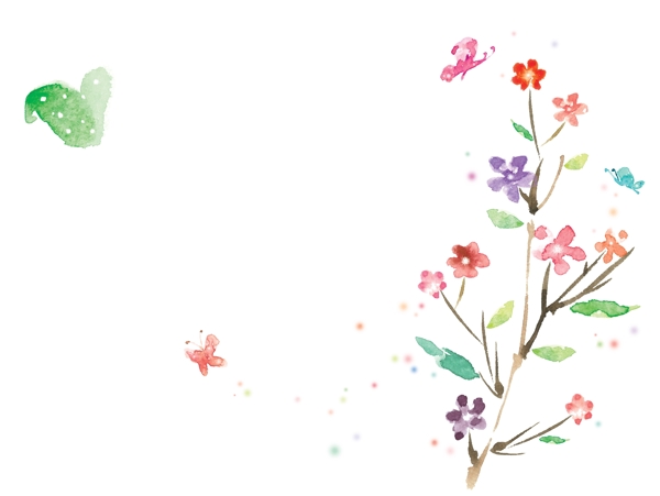 蝴蝶花手繪畫