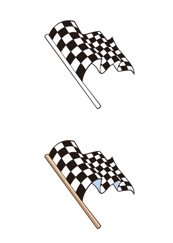比赛旗子赛车专用旗矢量素材