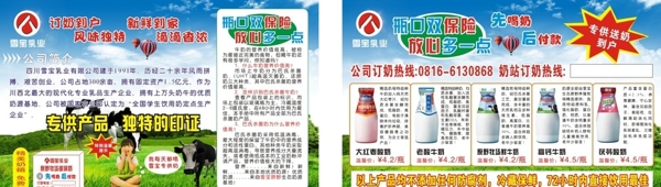 雪寶牛奶宣傳單圖片