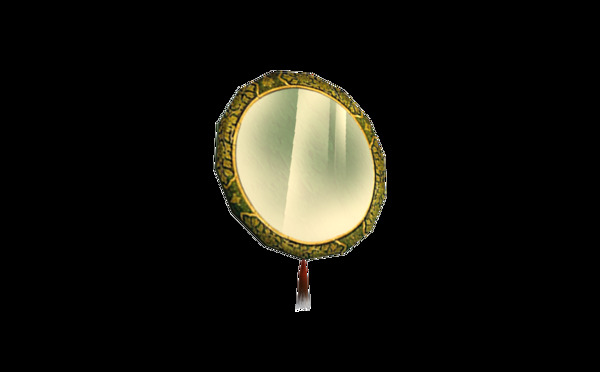 中式铜镜插画png元素