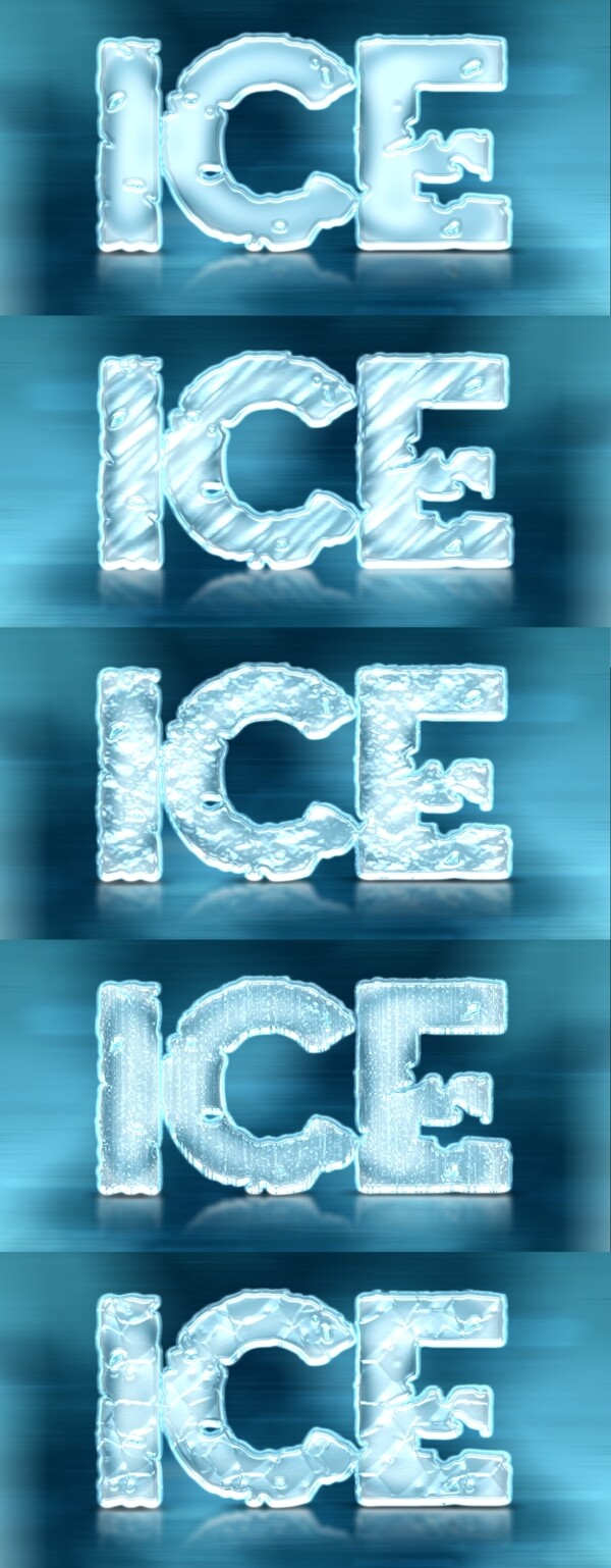 超酷的冬季冰冻效果字体样式