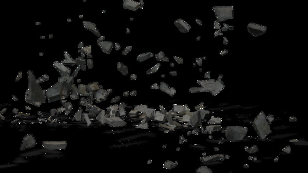 創(chuàng)意黑色石塊飛落PNG元素