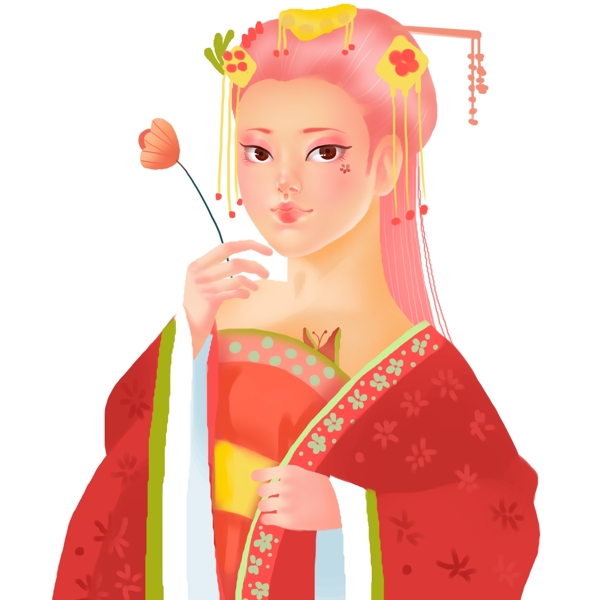 手绘日系装扮少女人物设计