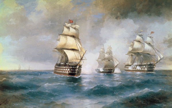 布尔格墨丘利被两艘土耳其舰夹攻图片