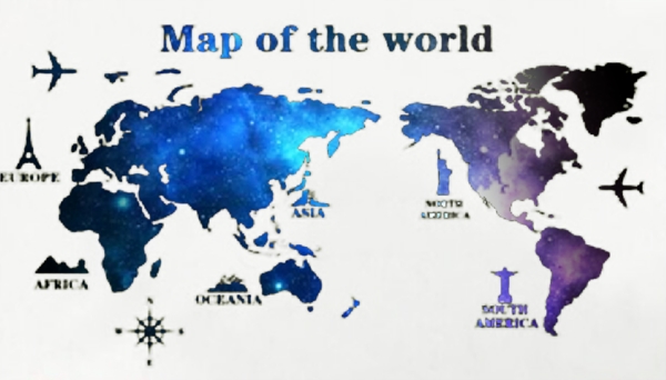 地图时尚色彩世界地图创意