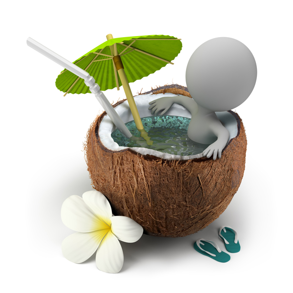 在椰果里泡温泉的3D小人图片