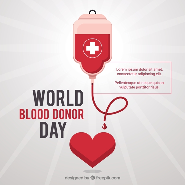 世界献血日爱心输血背景
