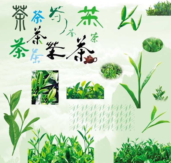 各種茶字和茶頭各種茶字茶頭茶葉PSD分層素材源文件庫(kù)源文件psd圖庫(kù)