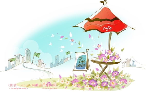 夢幻風景HanMaker韓國設計素材庫背景花紋底紋抽象線條