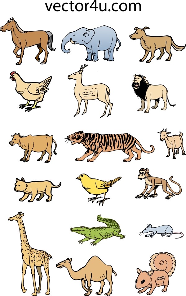 1組動物矢量集