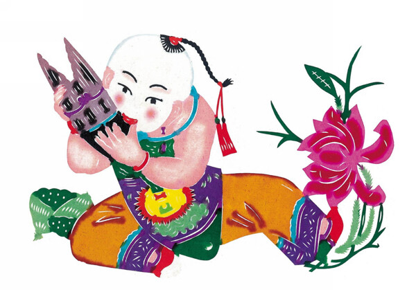 吹樂器剪紙