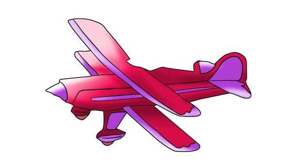 红色滑翔机装饰插画