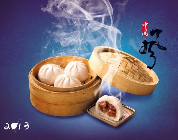 中國(guó)風(fēng)包子海報(bào)