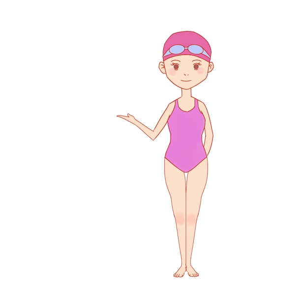 纯手绘女跳水运动员