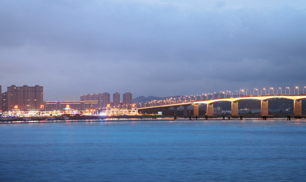 台州椒江码头夜景图片