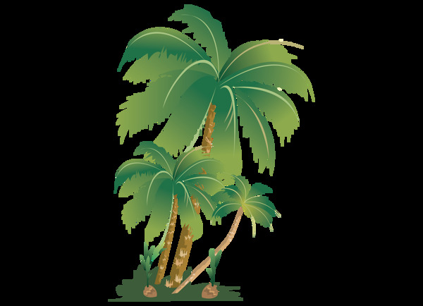 卡通椰子树png元素