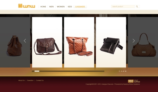 外贸服装网站包包页面设计图片
