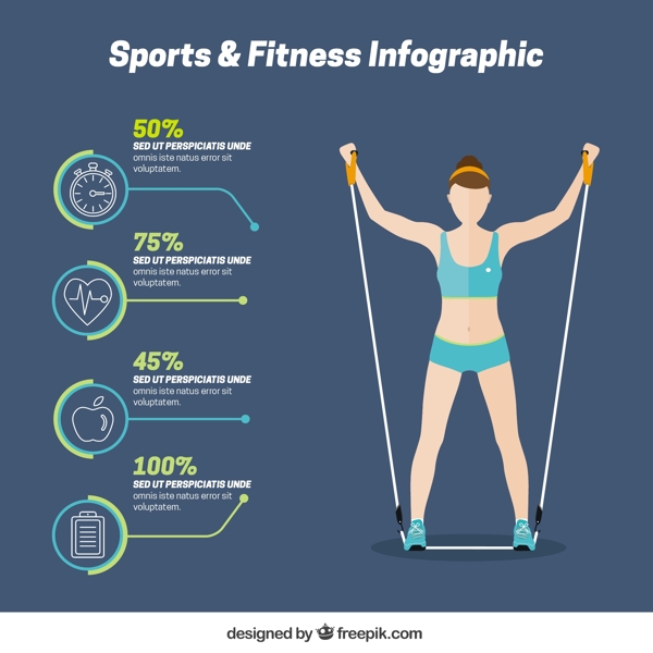 體育和健身infography與女人