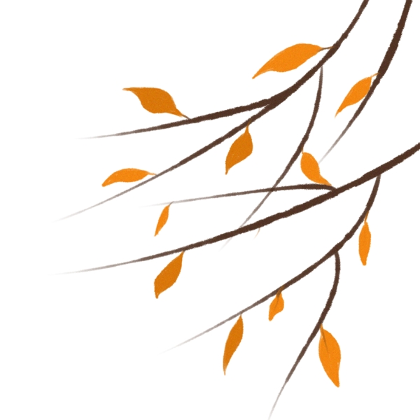 秋天落叶树叶树枝元素装饰图片