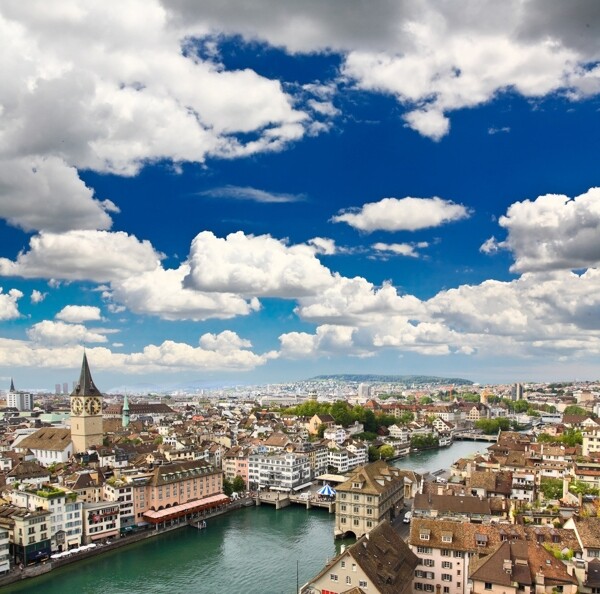 瑞士苏黎世上空图片