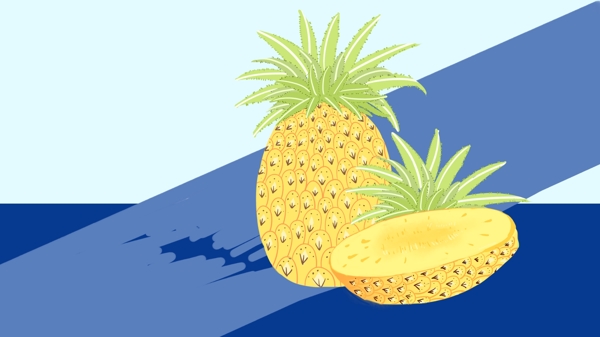 扁平化菠蘿banner背景素材