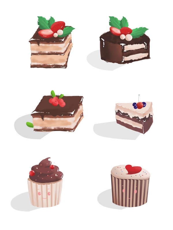 蓝莓草莓樱桃巧克力蛋糕套图