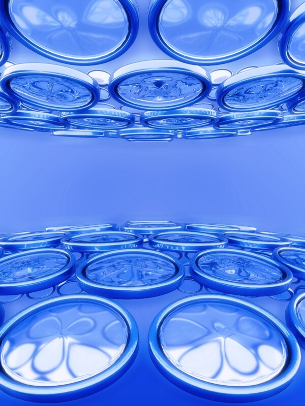 全原创蓝色金属玻璃质感创意空间透视感背景