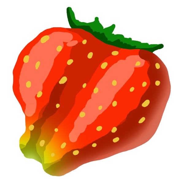 一颗新鲜的草莓插画