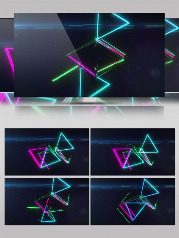 彩色三角光束视频素材