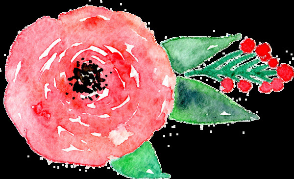 情人节祝福花卉卡通透明素材