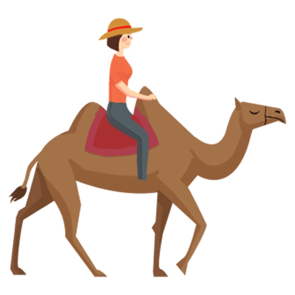 骑骆驼的女孩设计元素