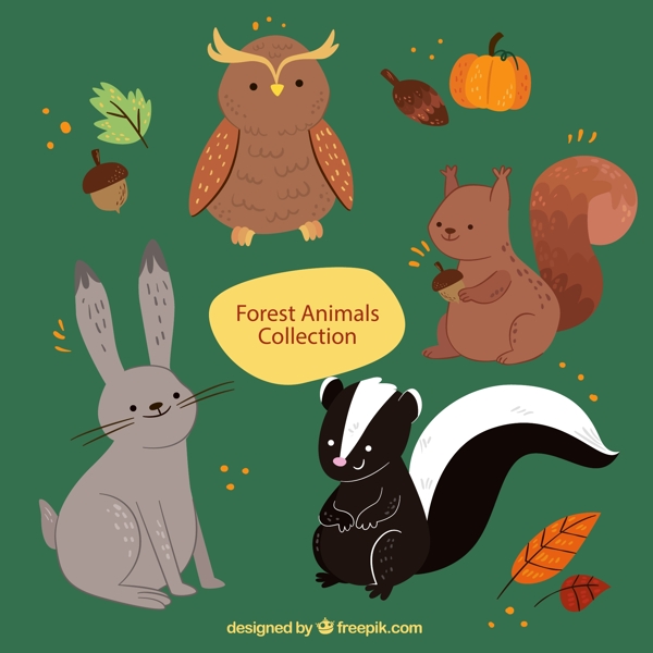 卡通森林动物图片