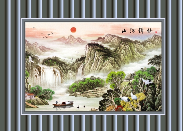 新中式背景墻