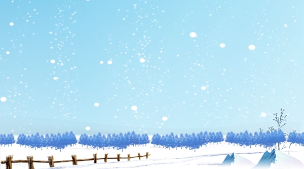 唯美大雪节气雪景背景设计