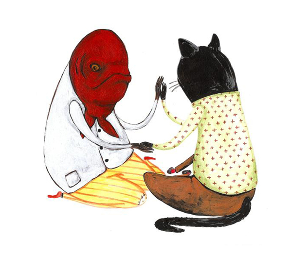 位圖藝術(shù)效果手繪動物貓免費素材