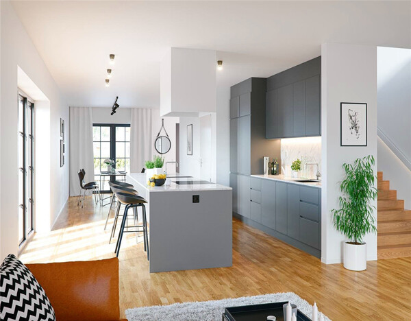 两室一厅现代简约风格厨房设计装修效果图