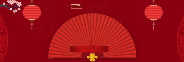 红色新年中国大背景