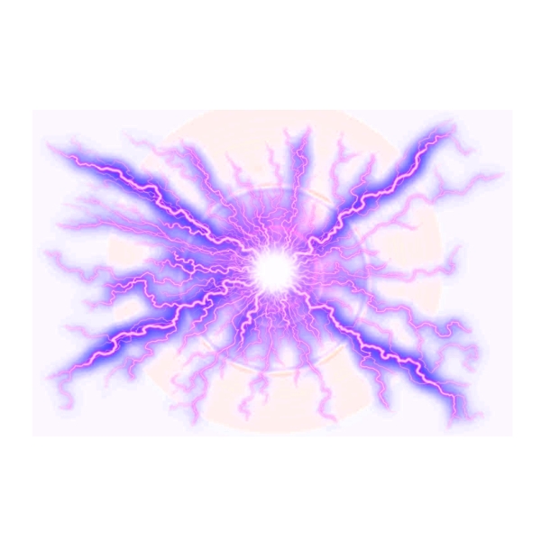 紫色光效闪电元素