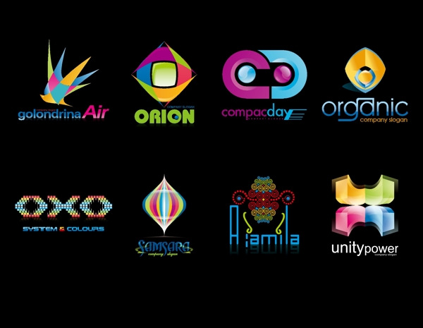 彩色logo模板矢量素材圖片