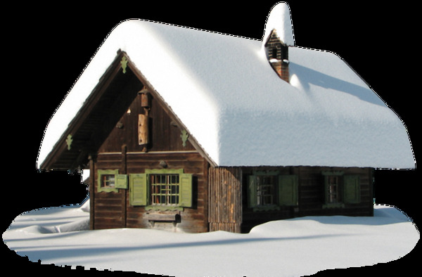 白雪覆盖的小房子免抠png透明素材