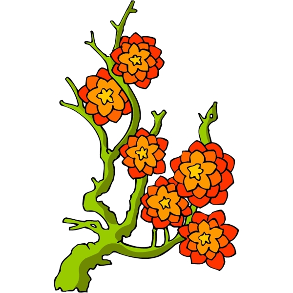 花卉古典插畫