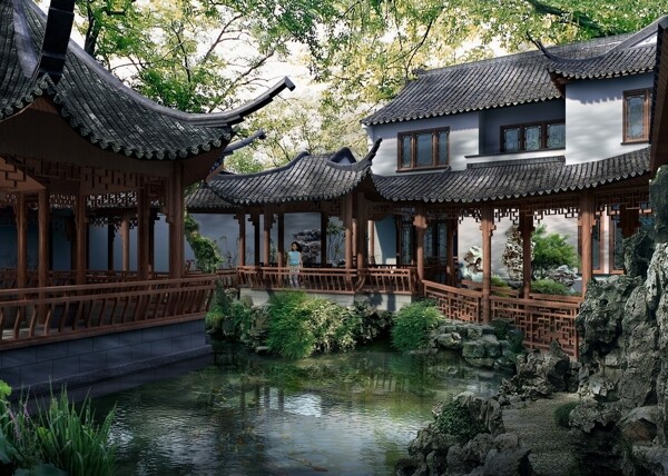 園林景觀效果圖圖片