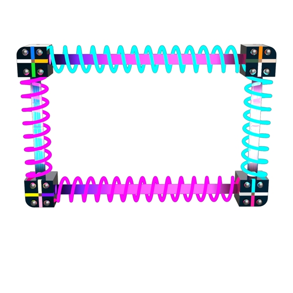 科技炫彩霓虹燈邊框2.5D