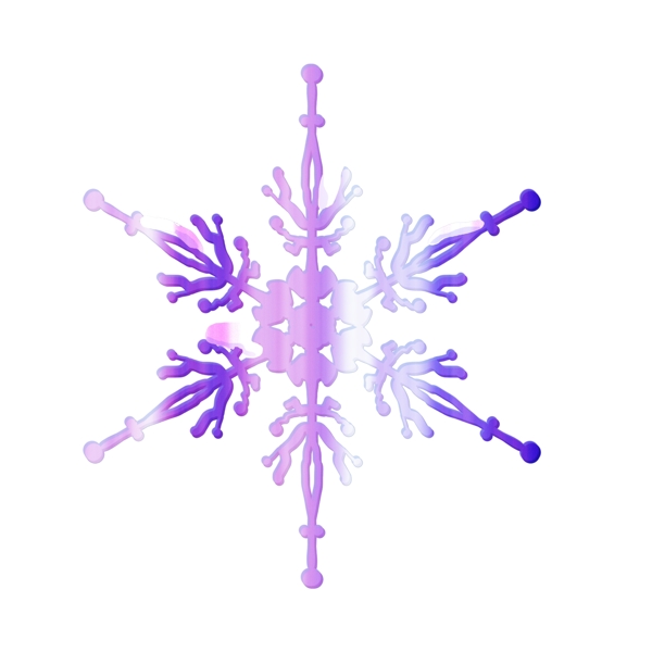 紫色光泽雪花元素
