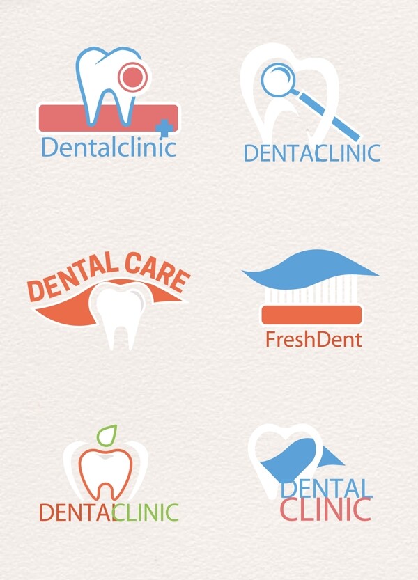 卡通牙齿护理图标元素