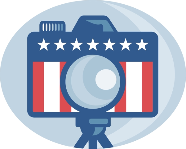 美国的数码单反相机的星条旗标志