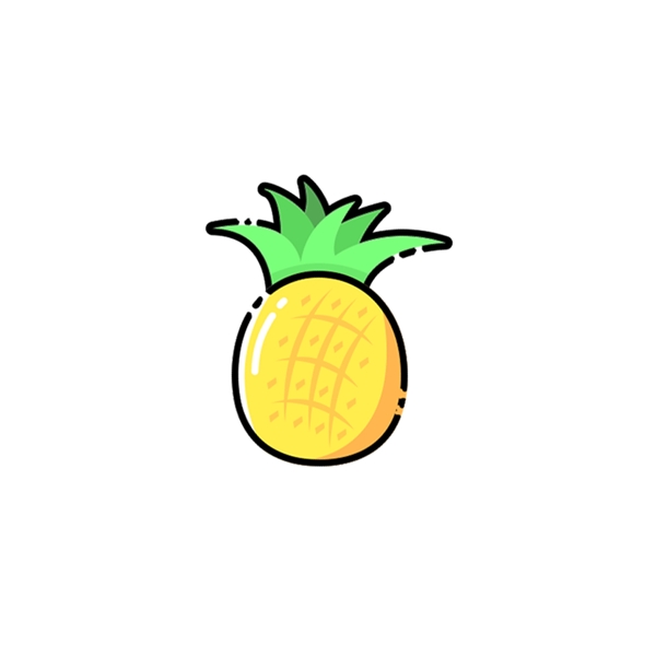 卡通手绘水果菠萝插画
