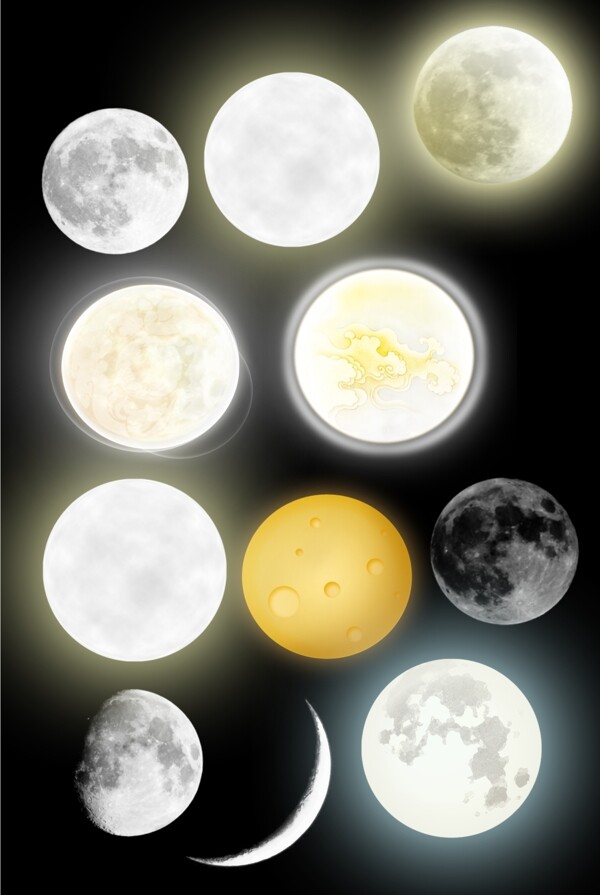 中秋节明亮的月亮元素素材