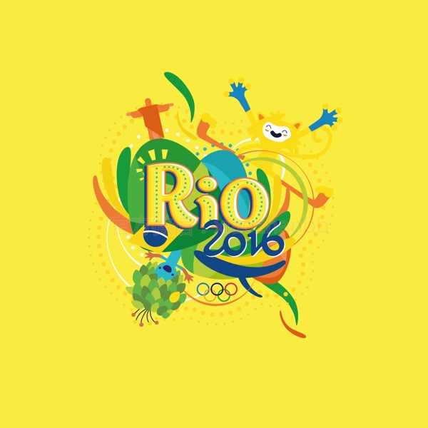 里约奥运会海报图标背景设计
