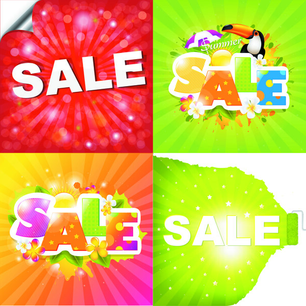 夏日清爽sale設(shè)計矢量素材